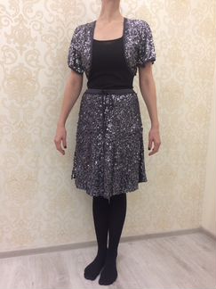 Праздничный комплект (юбка и болеро) с пайетками