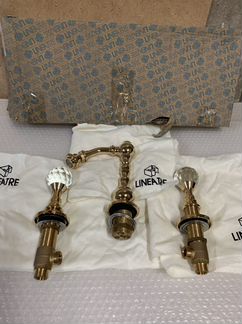 Смеситель lineatre swarovski Золото для биде