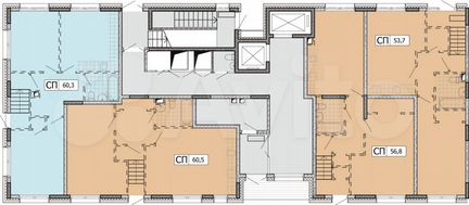 1-к квартира, 54 м², 1/45 эт.