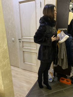 Шуба норковая с капюшоном