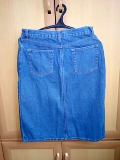 Синяя джинсовая юбка 46-48 размера