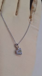 Подвеска и Колье -Бриллиант, Топаз,платина, золото