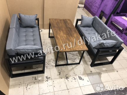 Диван для кафе и кальянных в стиле Лофт