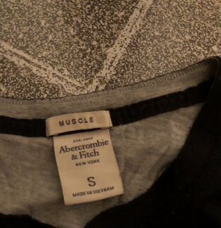 Лонгслив Abercrombie&Fitch черно-серый мужской S-M