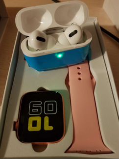 Комплект часы смарт apple +airpods pro