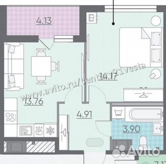 1-к квартира, 38.8 м², 5/15 эт.