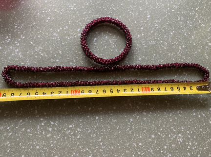 Гранатовые бусы и браслет