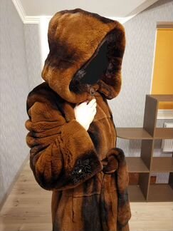 Шуба норковая с капюшоном