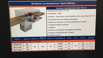 Витрина охлаждающая