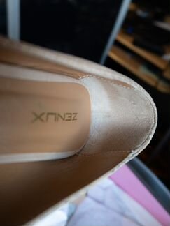 Туфли кожаные бежевые Zenux на платформе (38р)