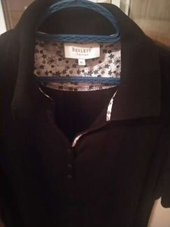 Поло женское чёрное б/у мало р.48-50