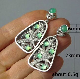 Серьги с зеленым деревом