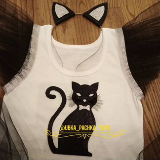 Костюм кошки: пышная юбка пачка туту, футболочка и