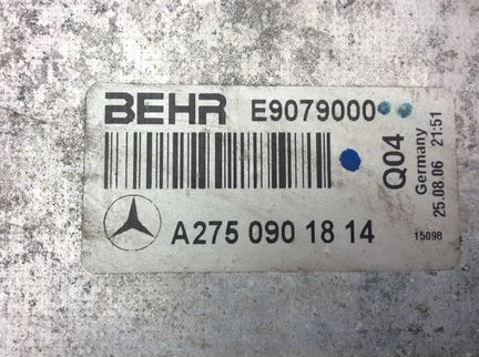 Радиатор турбины Mercedes W221 w216 S интеркулер