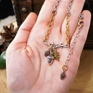 Колье Шишки - Желуди trio