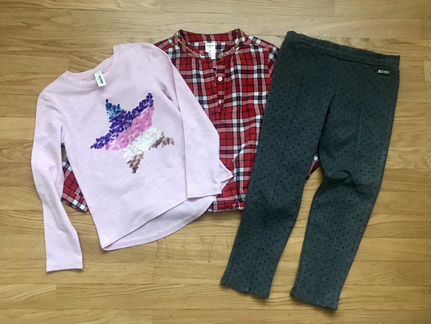 Комплект вещей на 5 лет: лонг, рубашка и брюки
