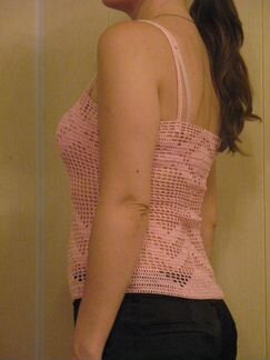 Летний ажурный топ розовый. Новый