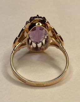 Золотое советское кольцо 583 с корундом р 18,75