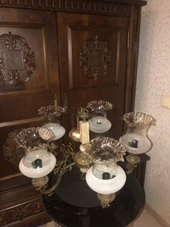 Старинная люстра винтаж с мрамором