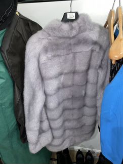 Шуба норковая голубая не крашенная 2017 год 42-46