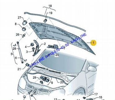 Капот на VW Jetta Джетта 05-10г