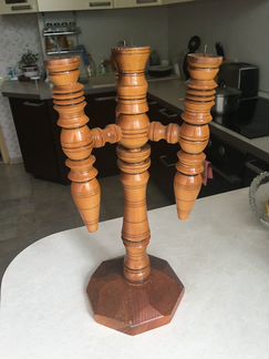 Подсвечник ручной работы (натуральное дерево)