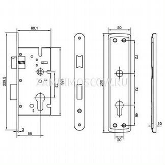 Замок врезной зв4-6(зв7) Моторсич