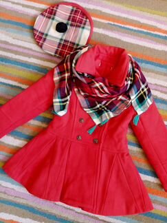 Шерстяное пальто берет шарф Jean Paul Gaultier