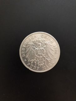 5 марок 1903 А, Германия, Пруссия, серебро