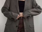 Пиджак женский серый оверсайз винтаж