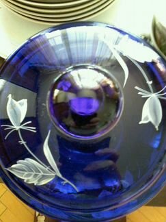 Ваза-конфетница Богемское стекло