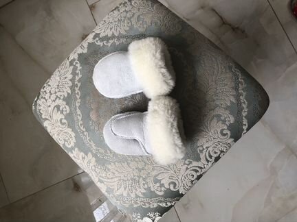 Варежки детские из натуральной замши